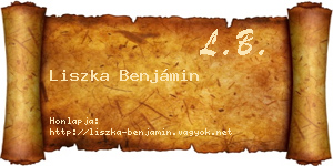 Liszka Benjámin névjegykártya